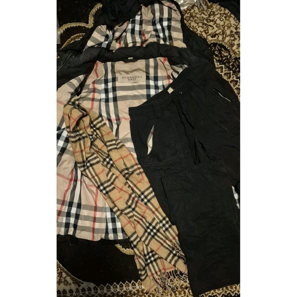 Burberry Brit Down Coat Size 6 + Pants XS + Nova Check Scarf Designer Lot 💎🧥🧣